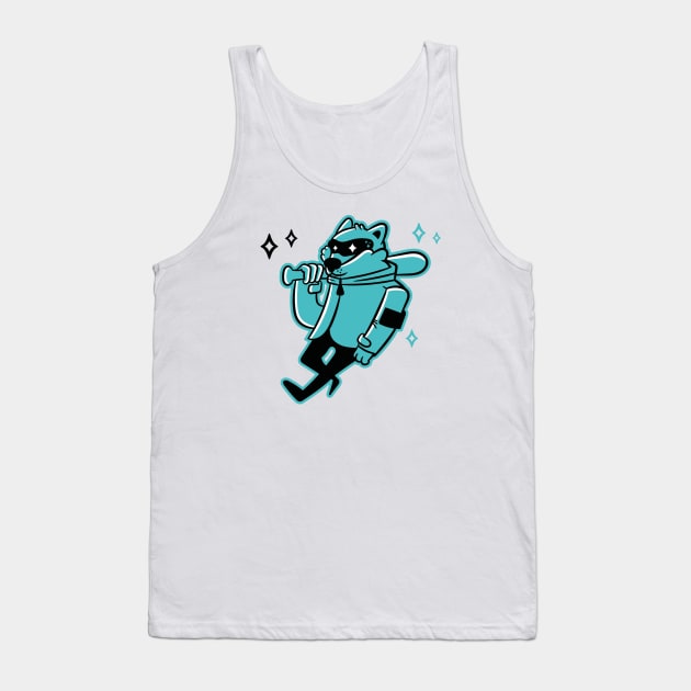 Raccoon. Cartoon Raccoon. Teen Raccoon. Raccoon with Baseball Bat Tank Top by Makushkin28